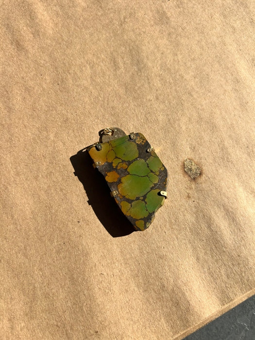 Deep green turquoise pendant