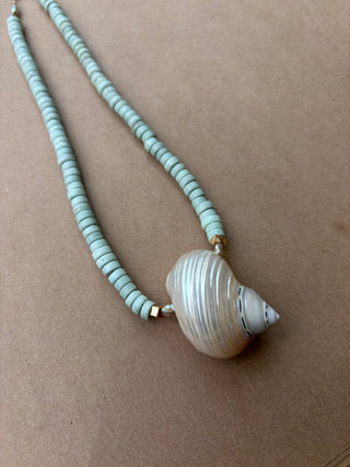 Shell + Turquoise necklace