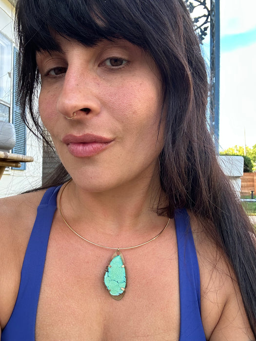 Teal blue turquoise choker
