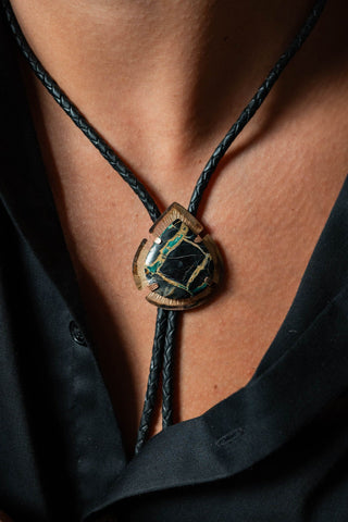 Turquoise bolo tie - lead piece