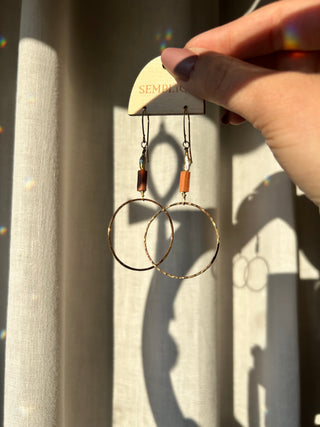 Terracotta and pearl hoops