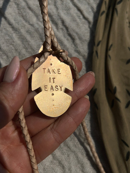 Tan Picture Jasper bolo tie