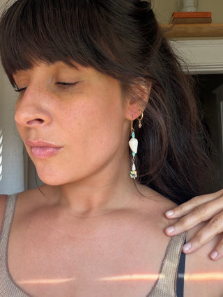 Shell Abalone and Turquoise earrings
