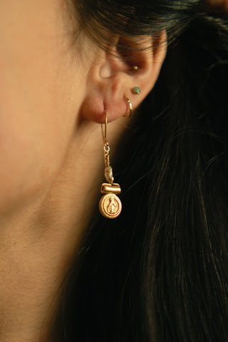 Mother Mary pearl earrings