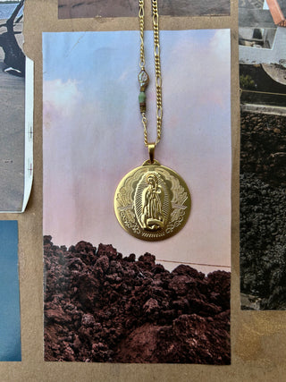 Our Lady of Guadalupe Pendant with stone detail
