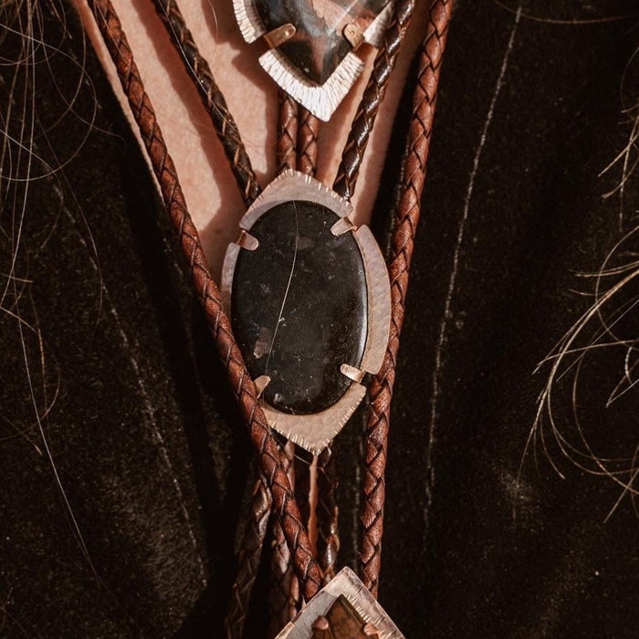 Black Obsidian bolo tie