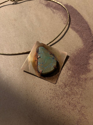 Green Turquoise choker necklace