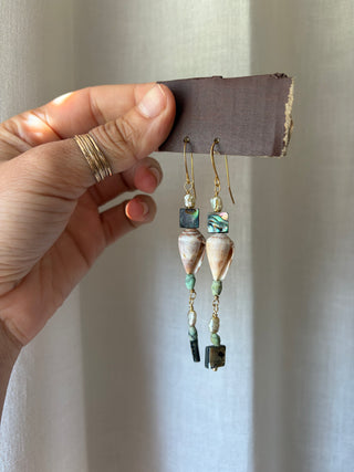 Shell Abalone snd Turquoise earrings