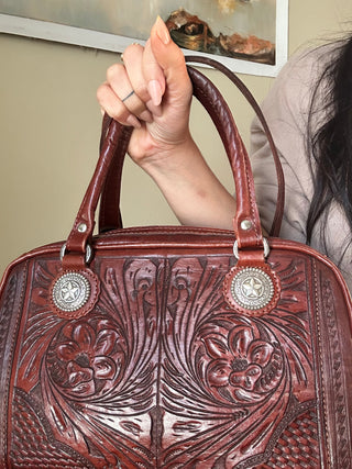 Western Style Tooled Leather Bag