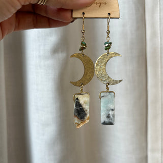 Bronze moons with Amazonite and turquoise