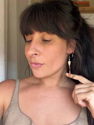Orange / Brown Shell Earrings