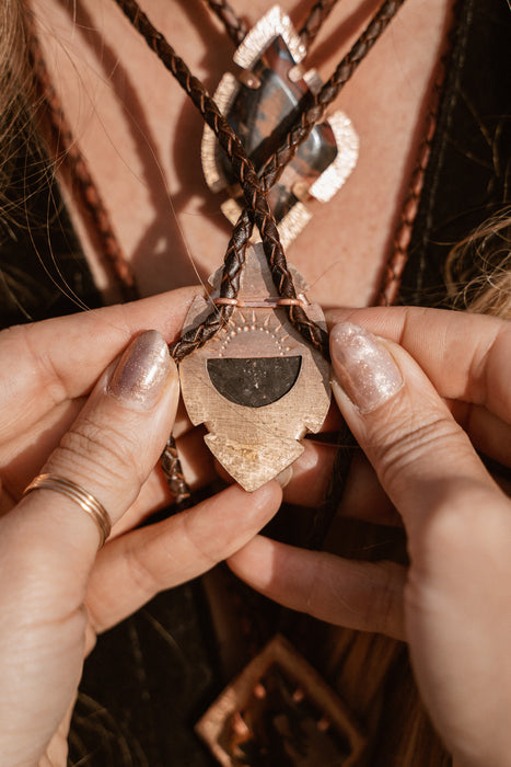 Black Obsidian bolo tie