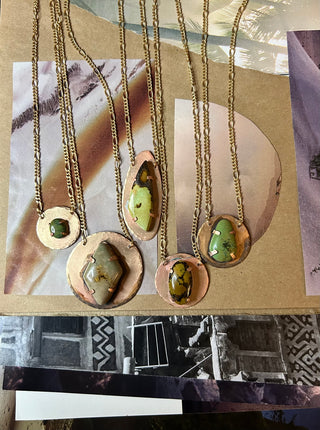 Green Turquoise Sun Pendants