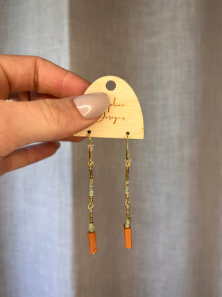 Terracotta earrings with Turquoise