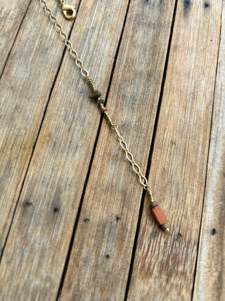 Terracotta and Turquoise drop necklace