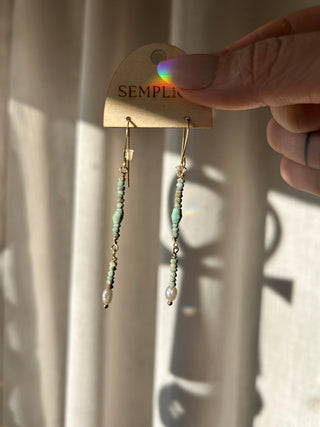 Turquoise and Pearl Earrings