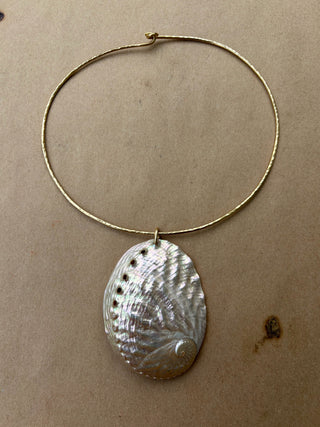 Statement Abalone Shell Pendant Necklace