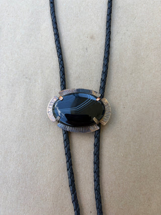Black Lace Agate Bolo