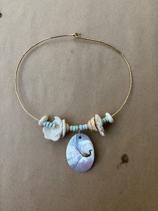 Mother of Pearl reversible Choker Necklace