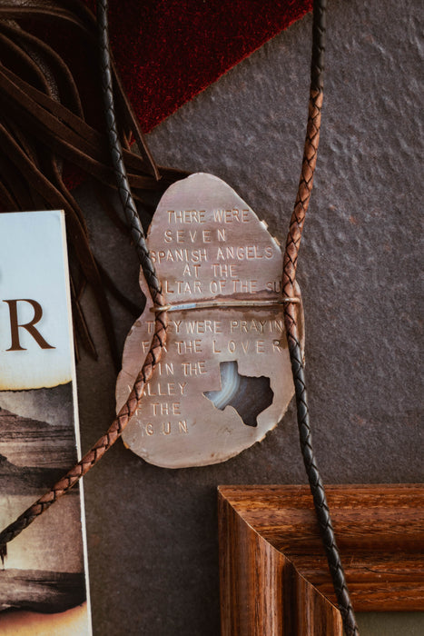 Brown Lace Agate Bolo Tie - Seven Spanish Angels