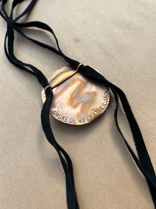 Mother of Pearl Suede Bolo Tie
