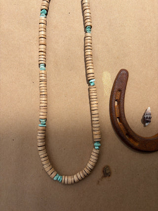 Turquoise + Coconut Husk Hat Band