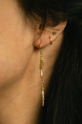 Green sea glass earrings