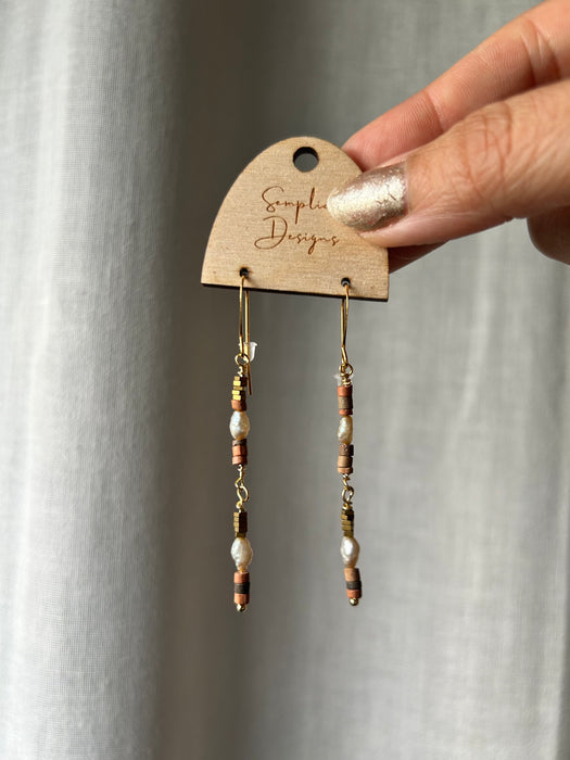 Bronze and terracotta earrings