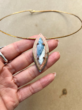 Green lace agate choker