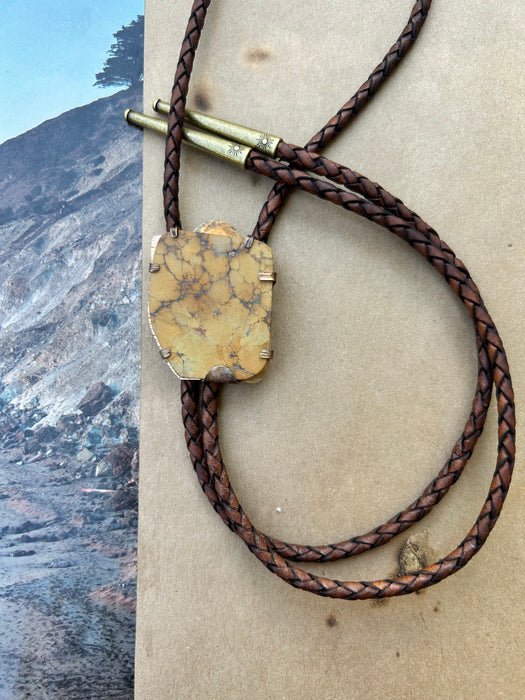 Brown turquoise bolo tie