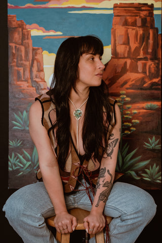Moon + star Turquoise bolo tie*