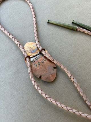 Black + Tan agate bolo tie