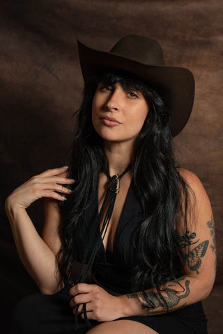 Black Agate bolo tie