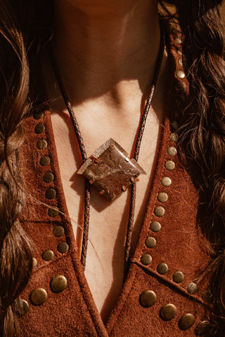 Brown Jasper bolo tie