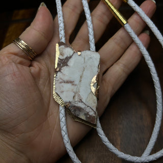 Raw Wild Horse Jasper bolo tie