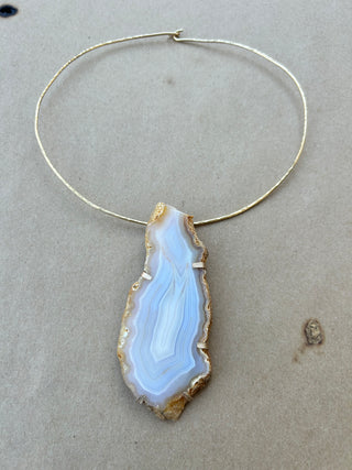 Large agate choker necklace