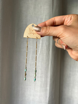 Triple turquoise drop earrings