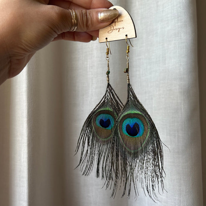 Peacock feathers with Turquoise