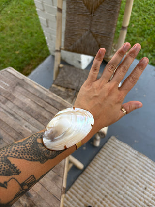 Statement Mother of Pearl Shell Cuff Bracelet