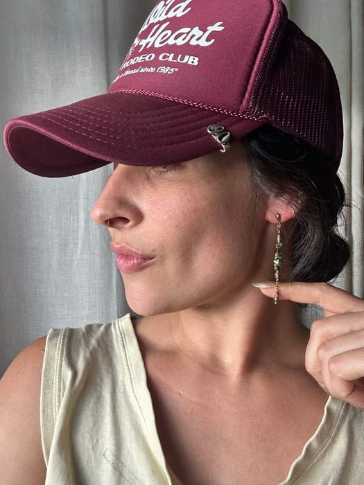 Brown Pearl and turquoise drop studs