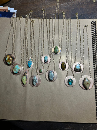 Green Turquoise Sun Pendants
