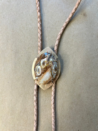 Beautiful agate bolo tie - starry night