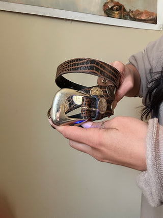 Vintage Leather Coin Belt