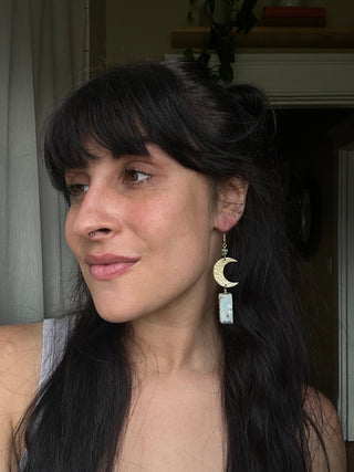 Bronze moons with Amazonite and turquoise