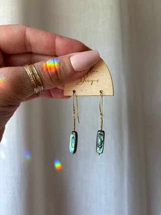 Abalone and Bronze Ethiopian bead drop earrings