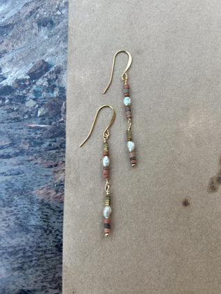Bronze and terracotta earrings