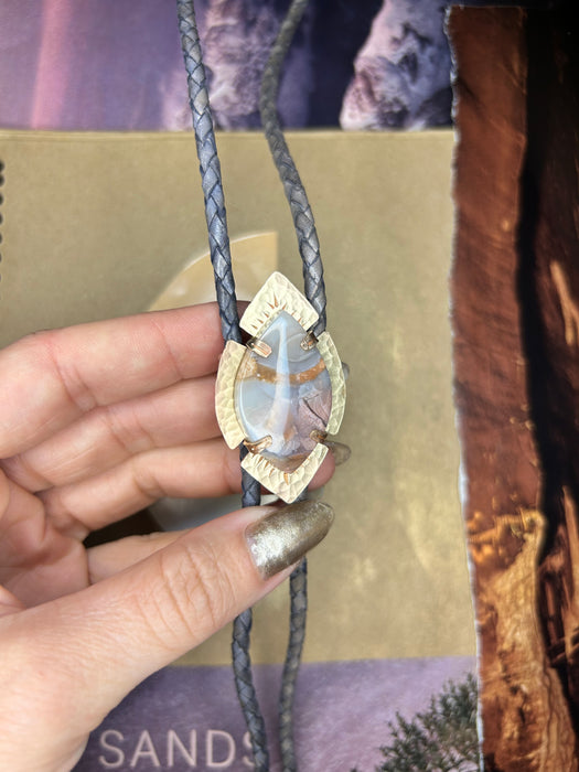 Lavender Agate bolo tie