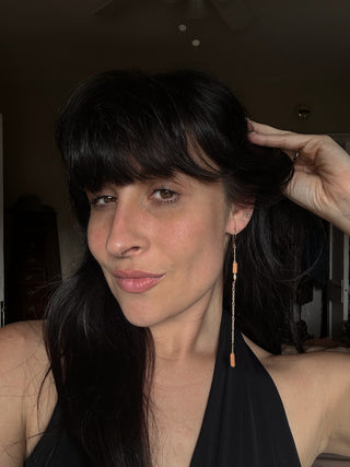 Terracotta + Pearl earrings