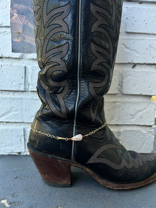 Sea shells and Pink clay bead boot chain