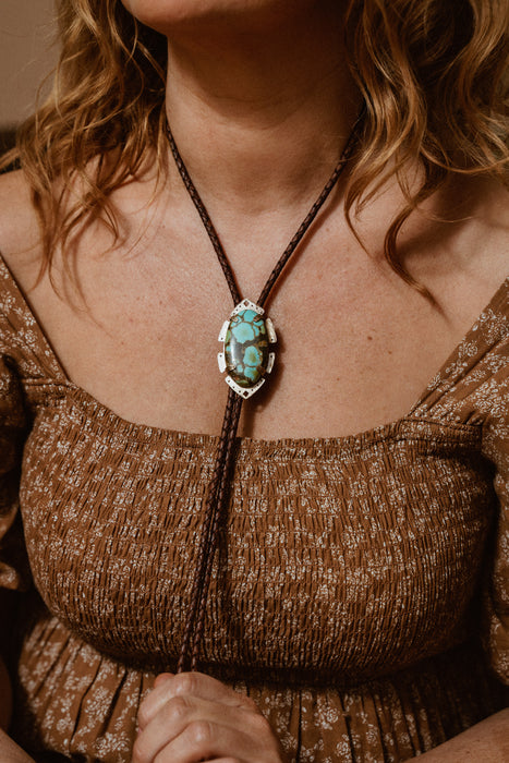 “They Call Me A Drifter” Turquoise bolo tie